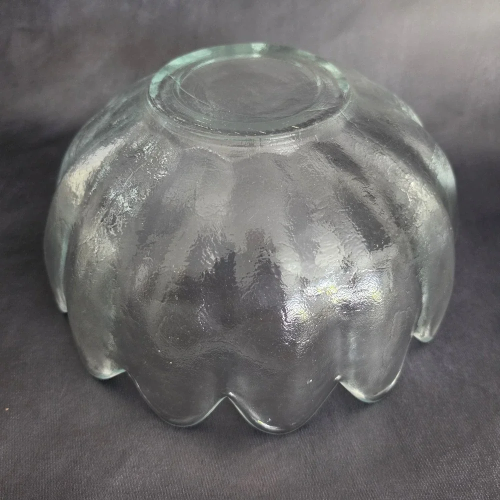 Blenko‎ 6143L Lotus Serving Bowl Set w 8 Matching 6143S Bowls in Crystal